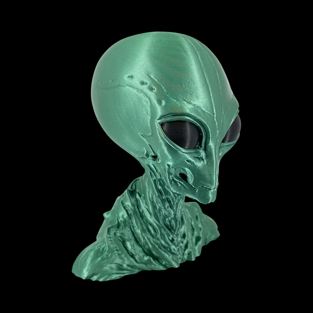 Insectoid Alien Head Bust – 4"–10" — view 8, 3D printed replica on black background