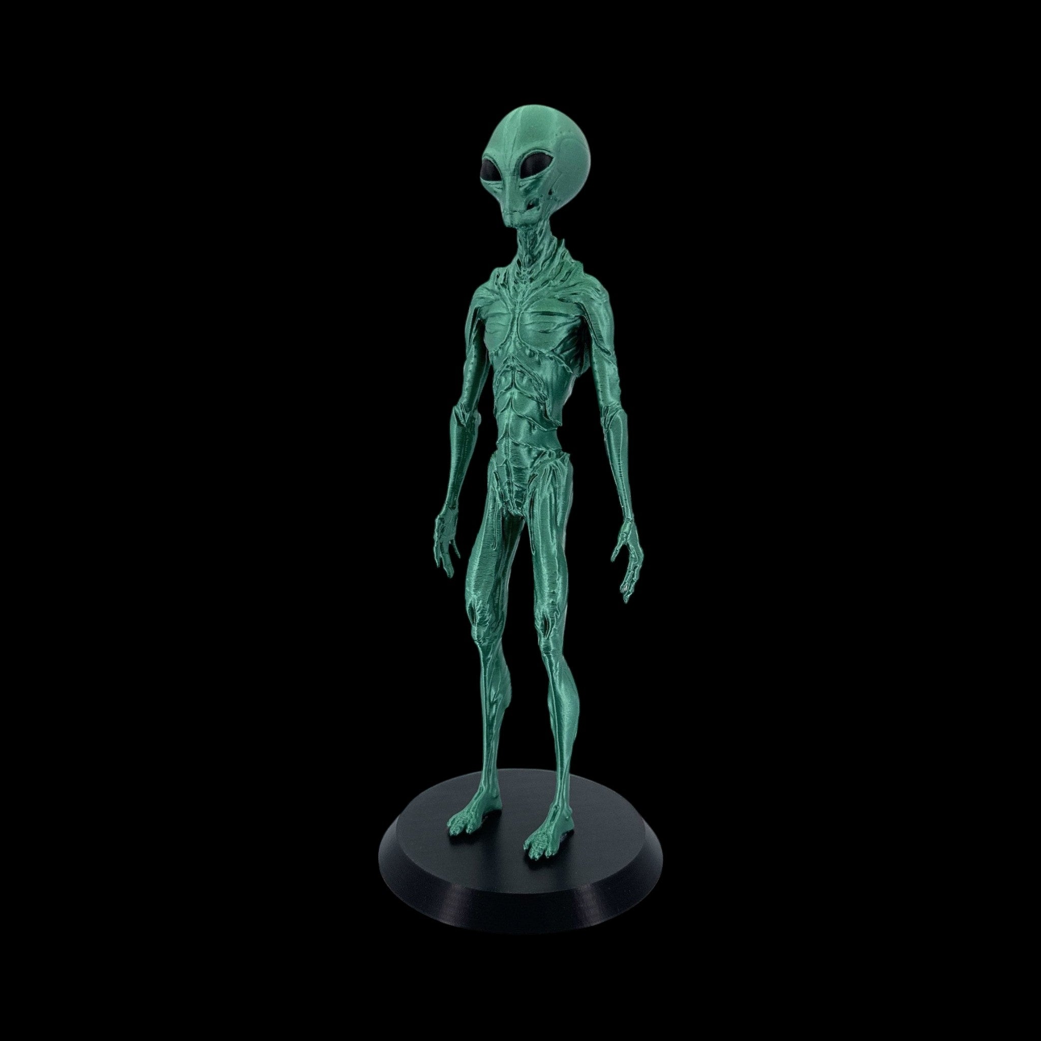 Insectoid Alien Figurine – 10"–12" — view 2, 3D printed replica on black background