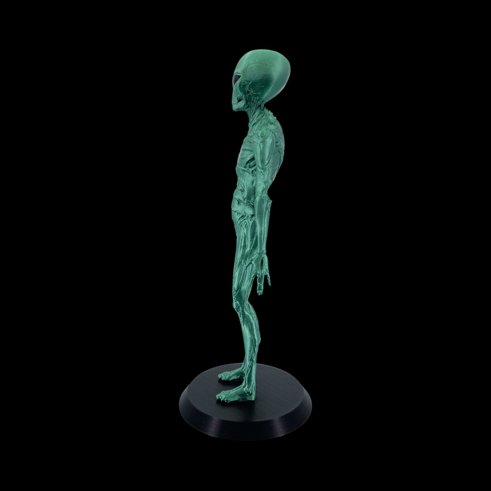 Insectoid Alien Figurine – 10"–12" — view 3, 3D printed replica on black background