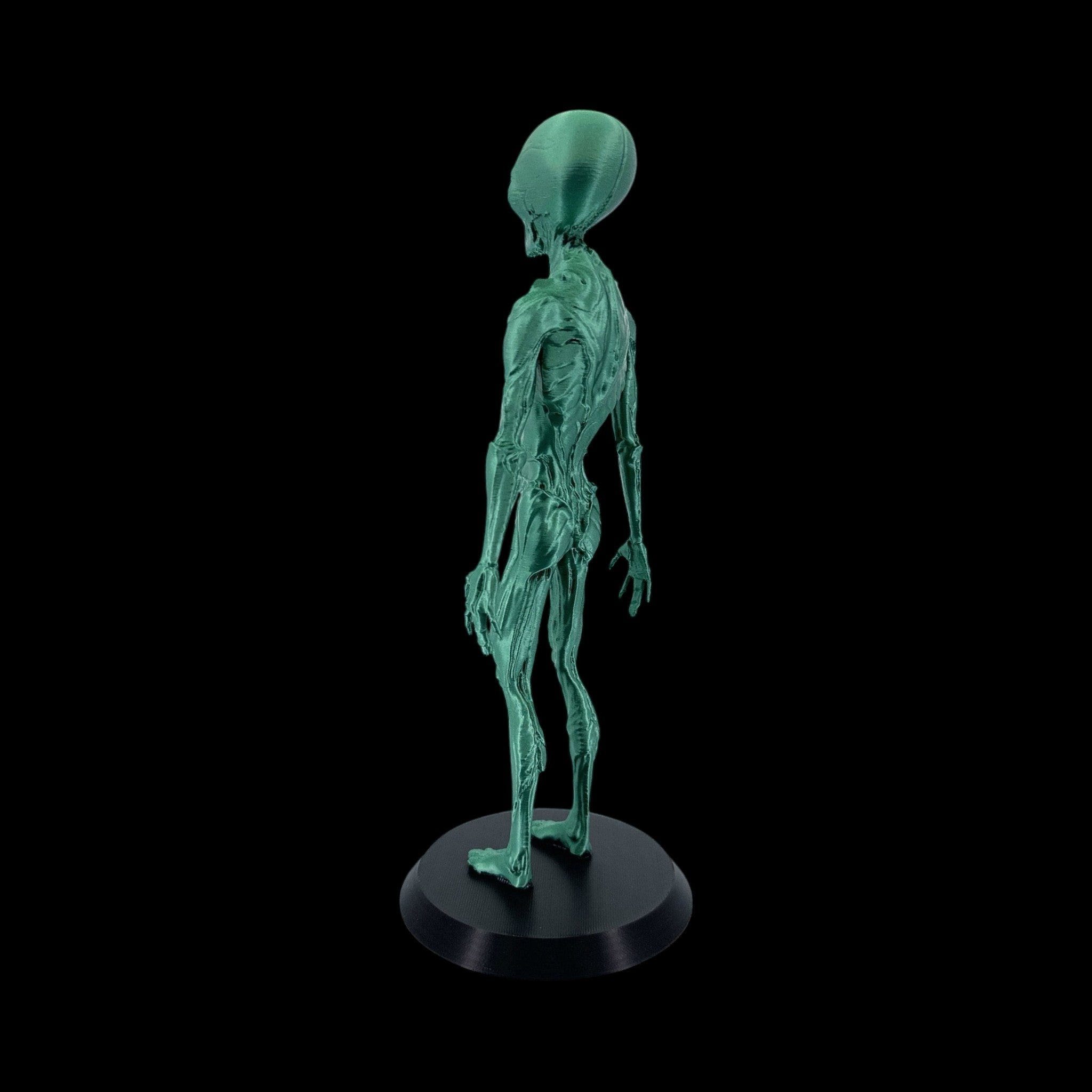 Insectoid Alien Figurine – 10"–12" — view 4, 3D printed replica on black background