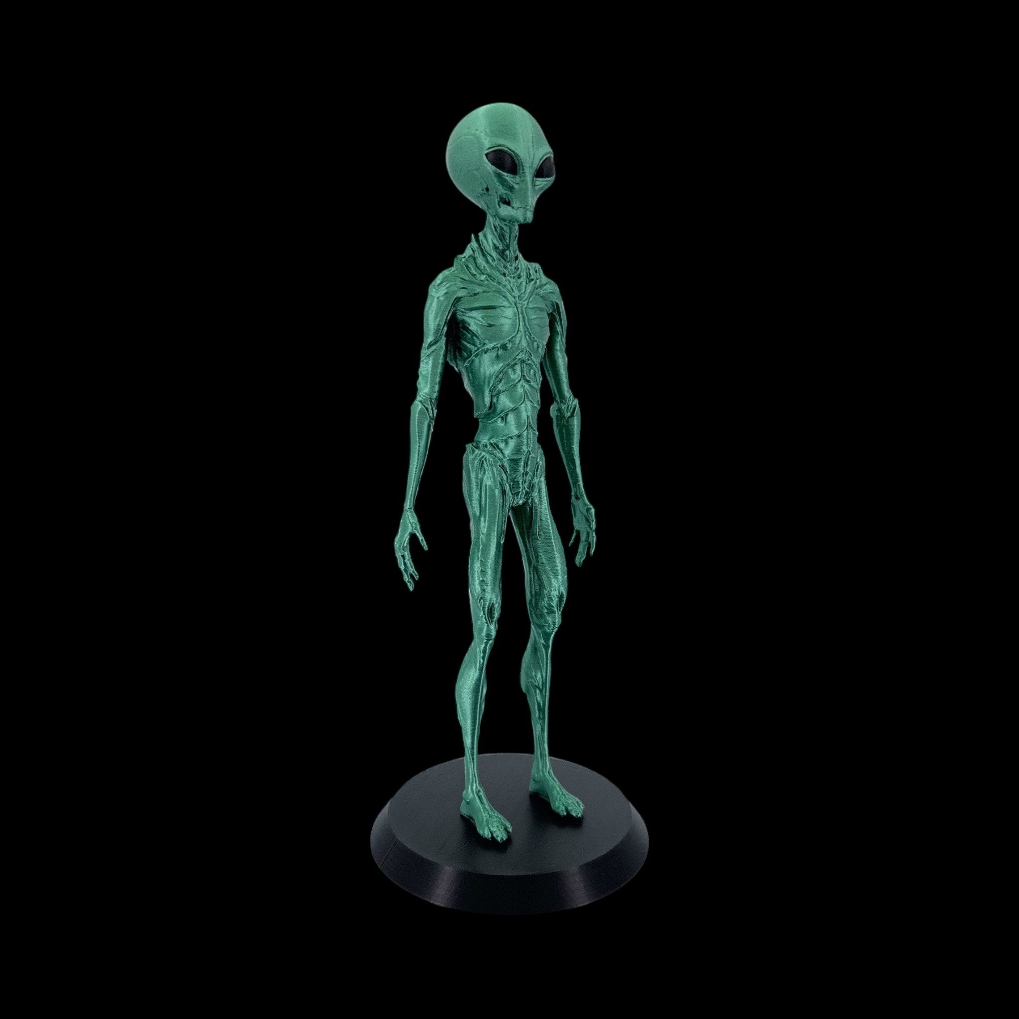 Insectoid Alien Figurine – 10"–12" — view 9, 3D printed replica on black background