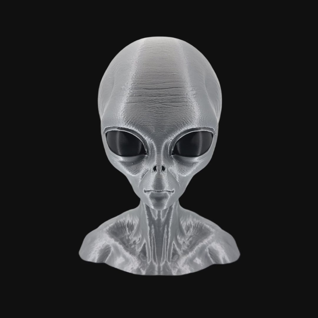 Grey Alien Head Bust – 4"–12"