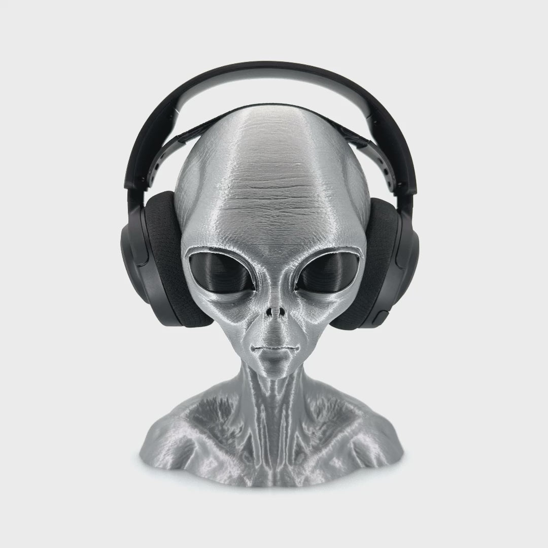 Grey Alien Headphone Stand – 12"