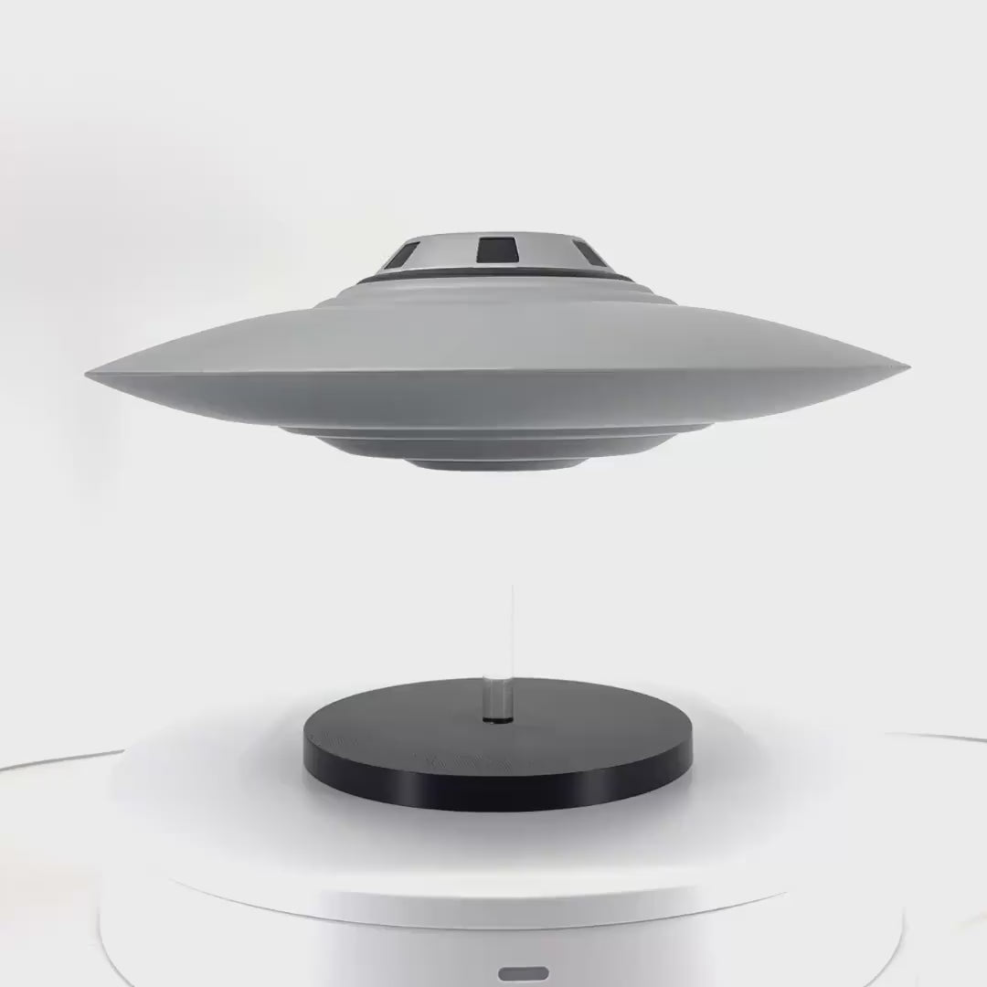 Bob Lazar UFO Model | Area 51 Flying Saucer | 3D Printed Silver & Black Replica | 4–12″ Sizes + Stand