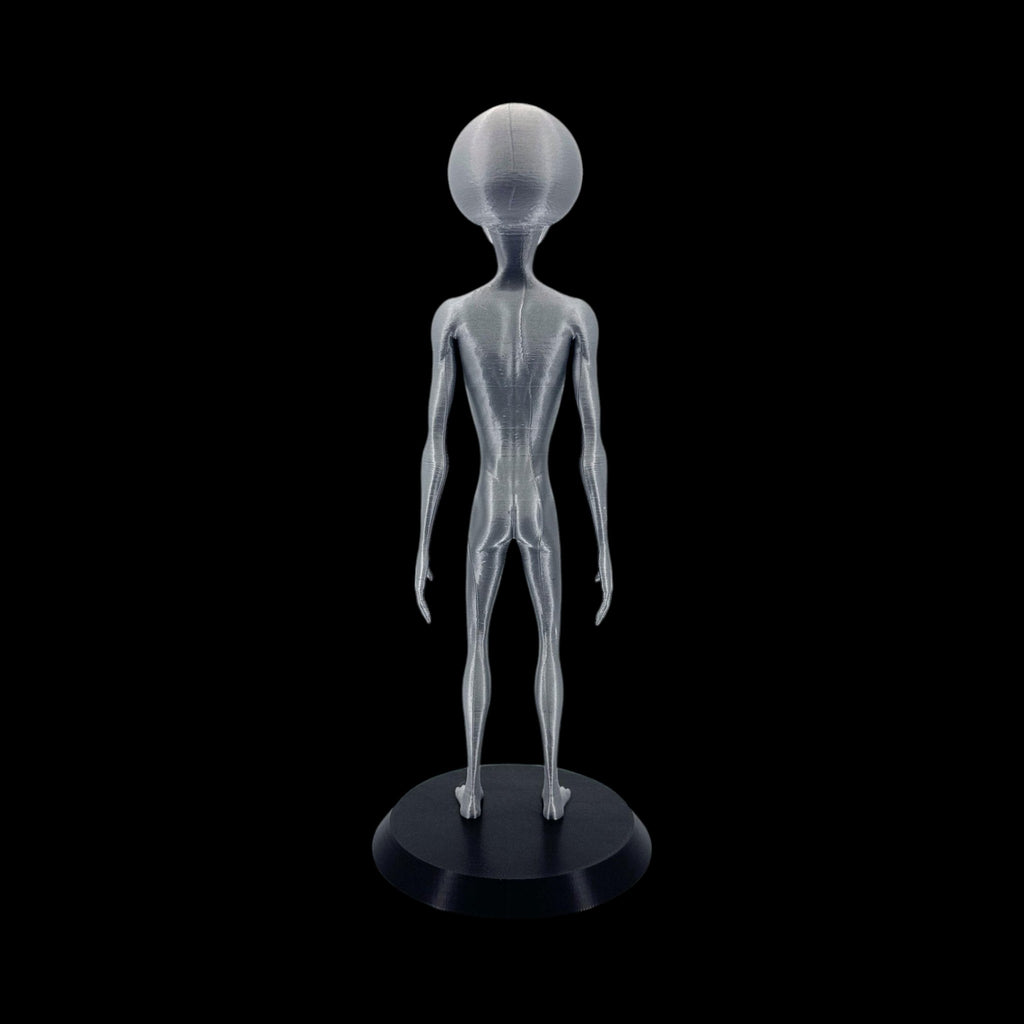 Roswell Grey Alien Figurine – 10"–12" — view 6, 3D printed replica on black background