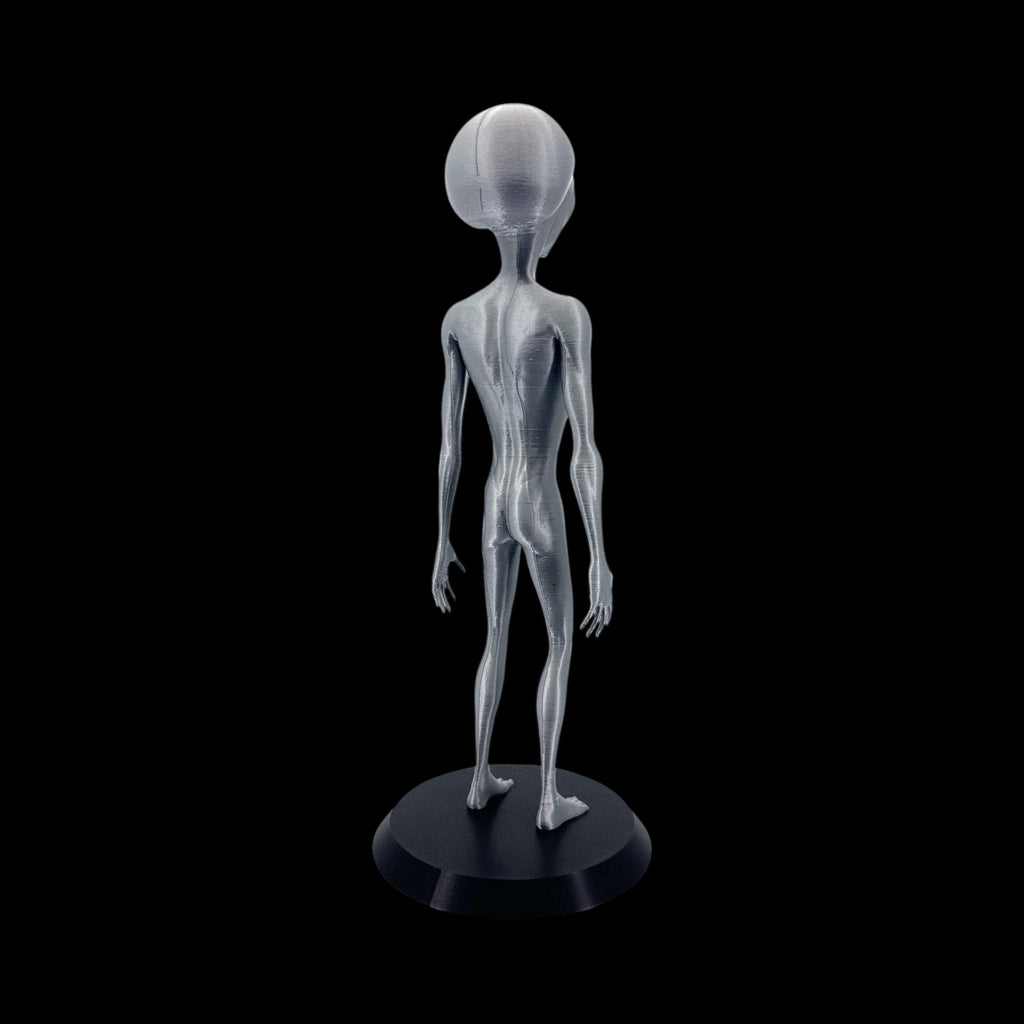 Roswell Grey Alien Figurine – 10"–12" — view 7, 3D printed replica on black background
