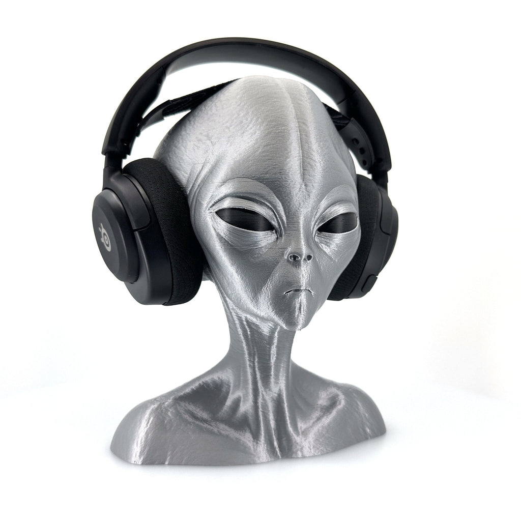 Roswell Grey Alien Headphone Stand 12" Tall