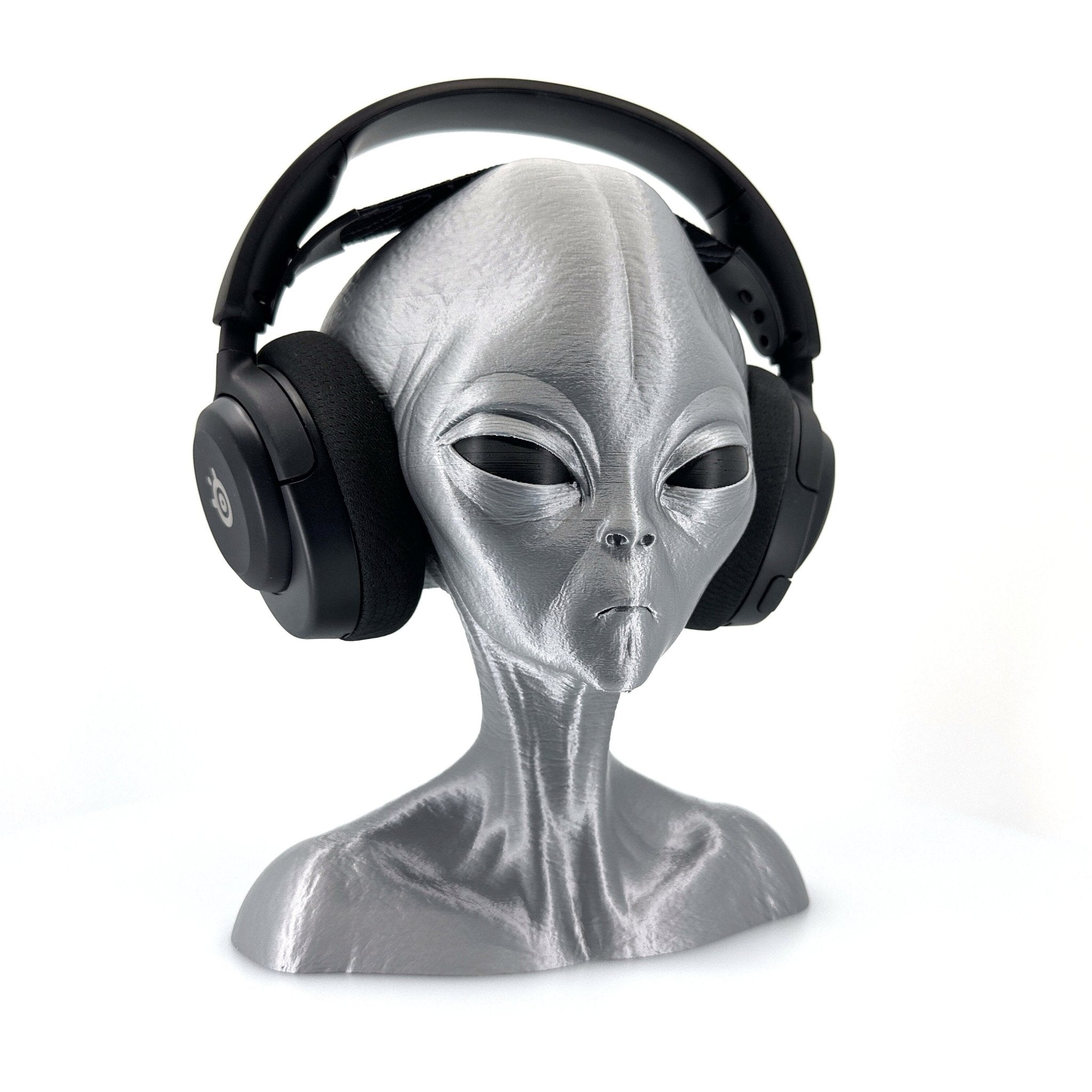 Roswell Grey Alien Headphone Stand 12" Tall