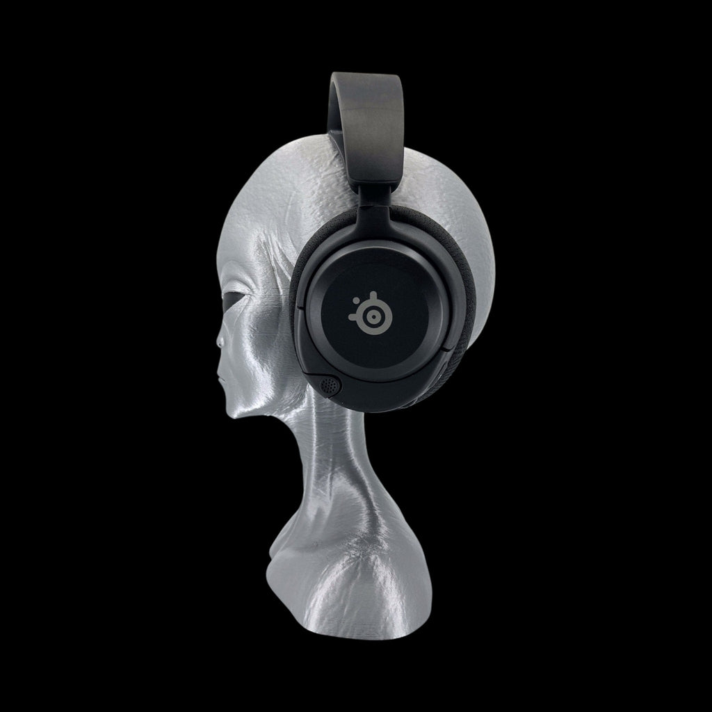 Roswell Grey Alien Headphone Stand – 12" — view 3, 3D printed replica on black background