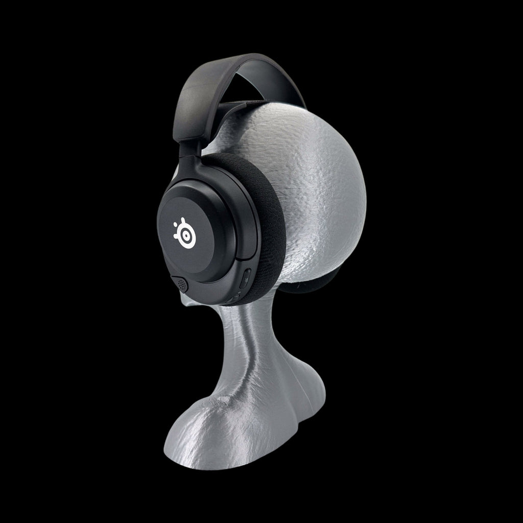 Roswell Grey Alien Headphone Stand – 12" — view 4, 3D printed replica on black background