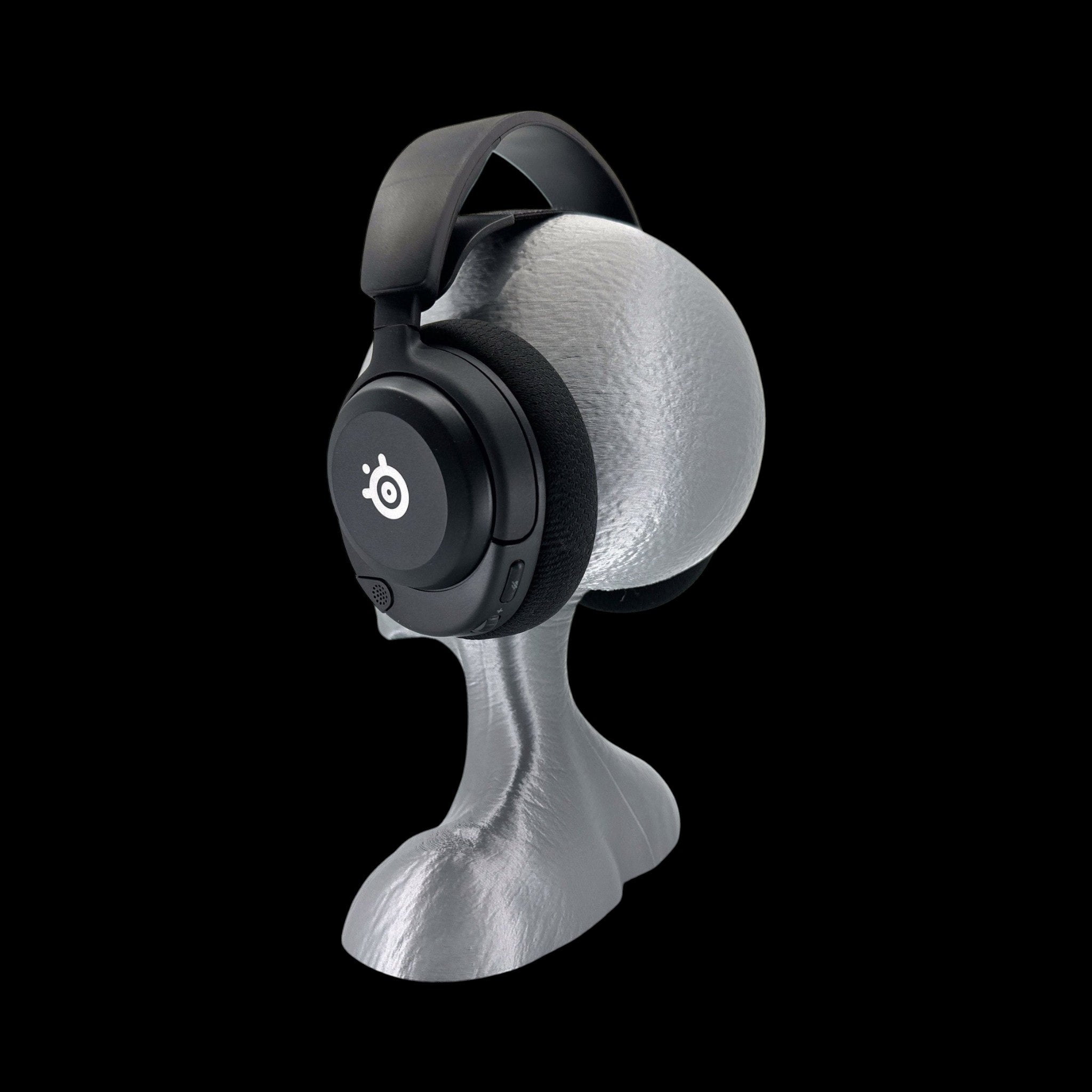 Roswell Grey Alien Headphone Stand – 12" — view 4, 3D printed replica on black background