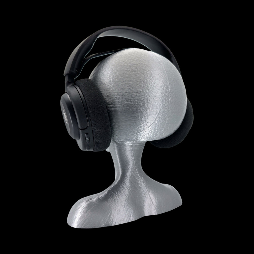 Roswell Grey Alien Headphone Stand – 12" — view 5, 3D printed replica on black background