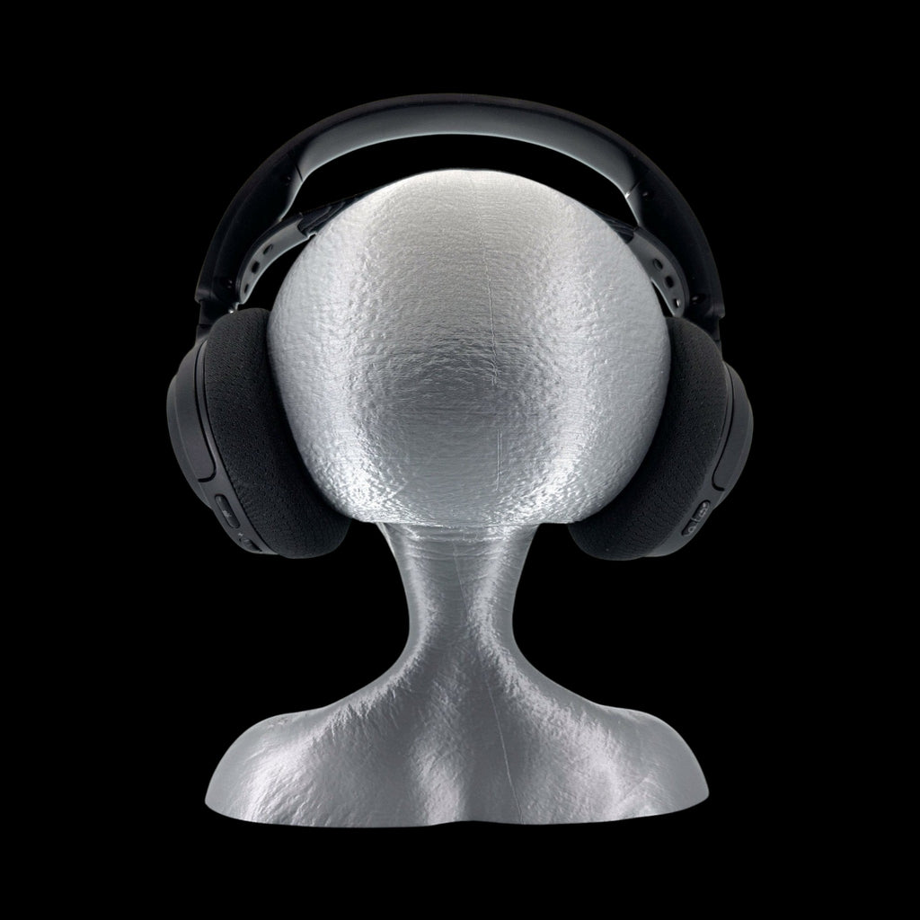 Roswell Grey Alien Headphone Stand – 12" — view 6, 3D printed replica on black background