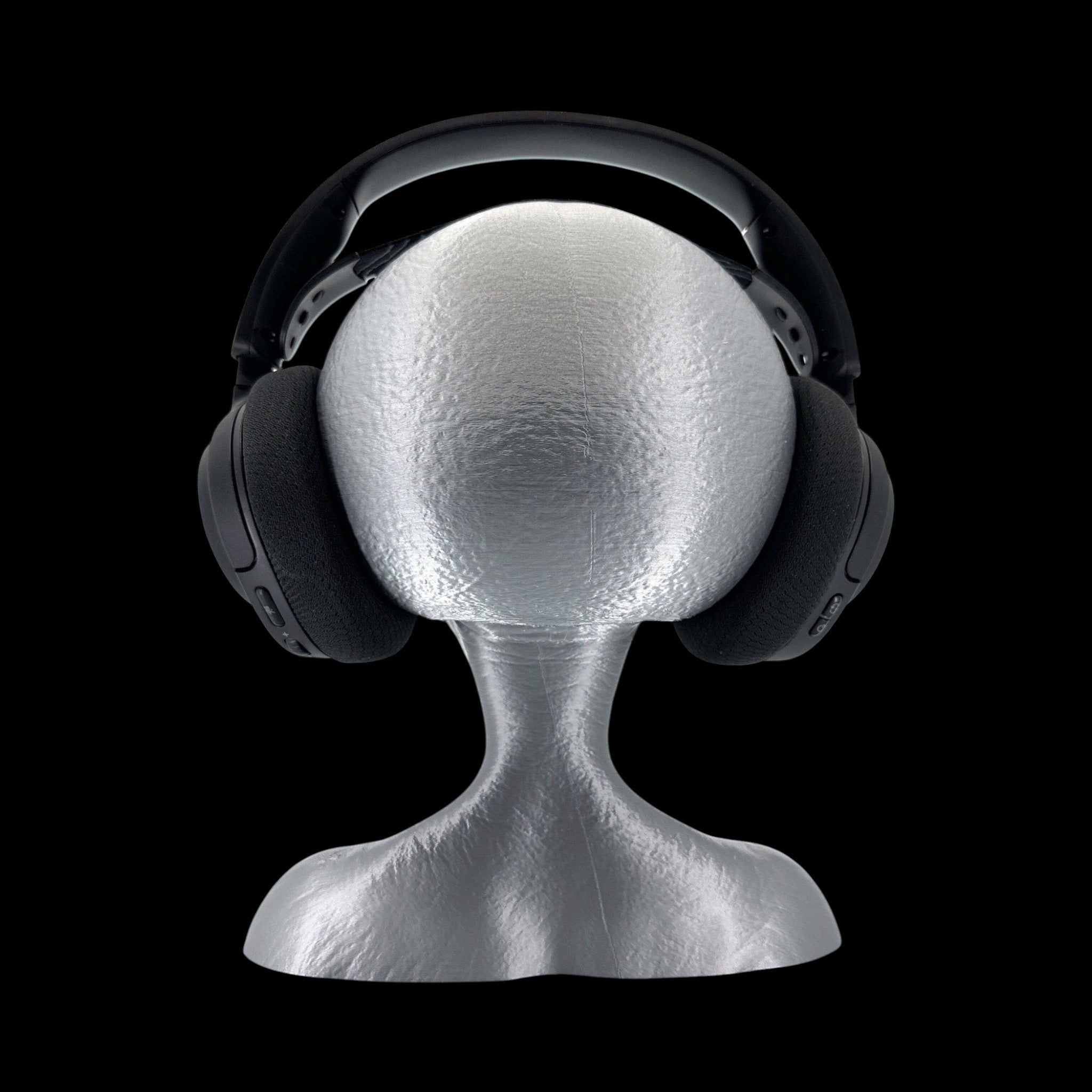 Roswell Grey Alien Headphone Stand – 12" — view 6, 3D printed replica on black background