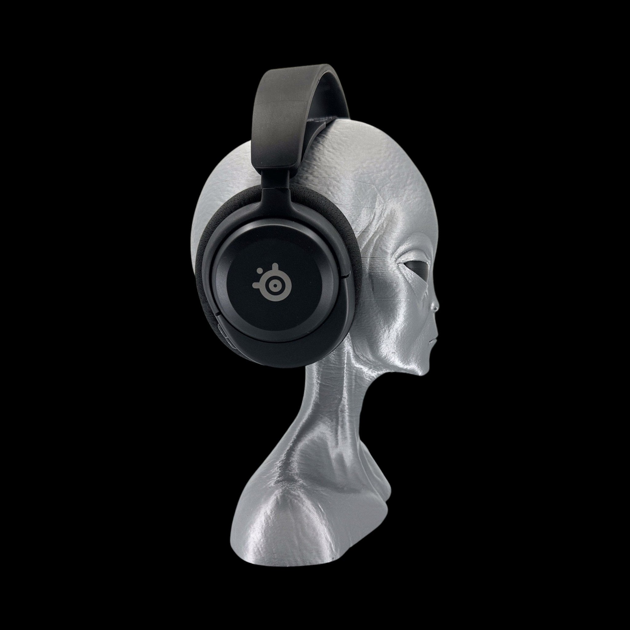 Roswell Grey Alien Headphone Stand – 12" — view 8, 3D printed replica on black background