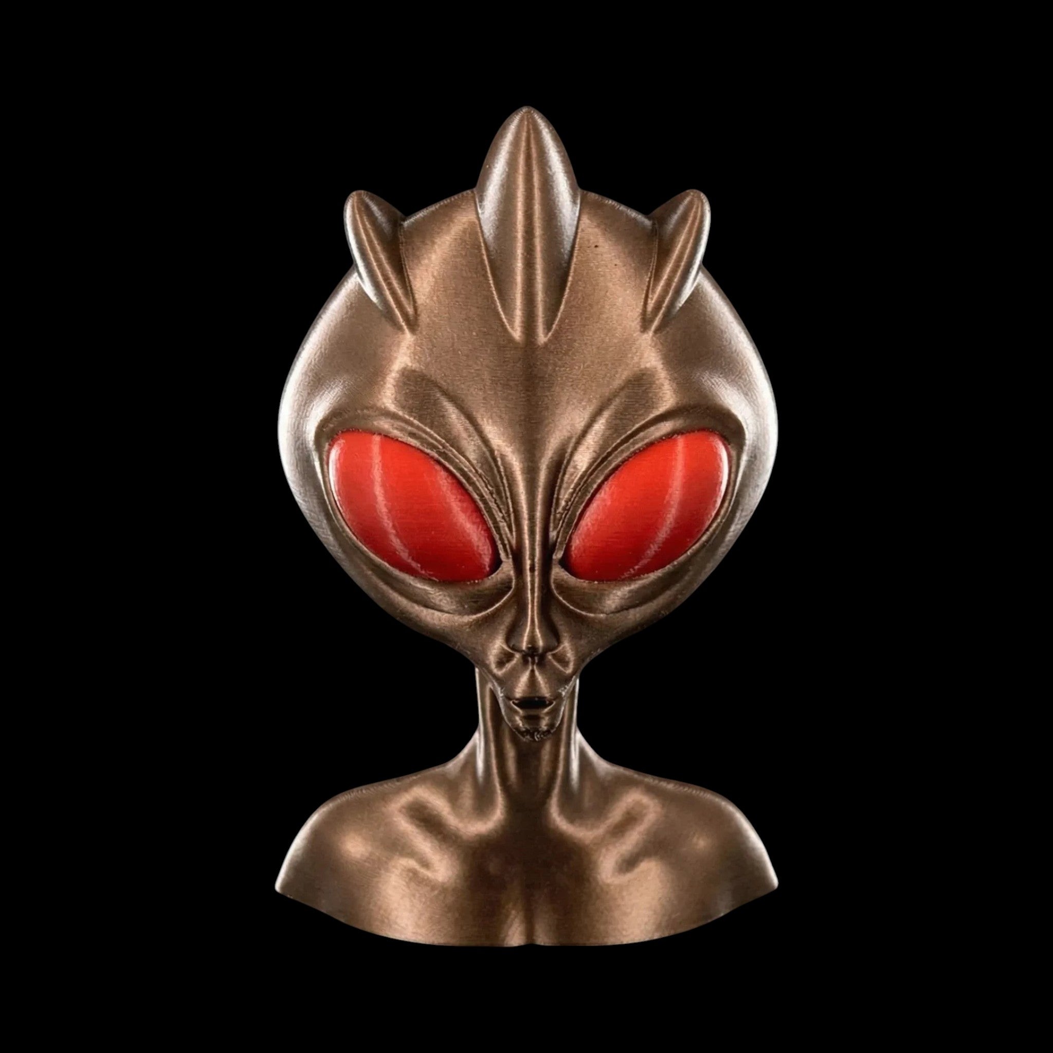 Varginha Alien Head Bust 4 to 10 Inch Sizes - 3D Printed by UFODesigns3D