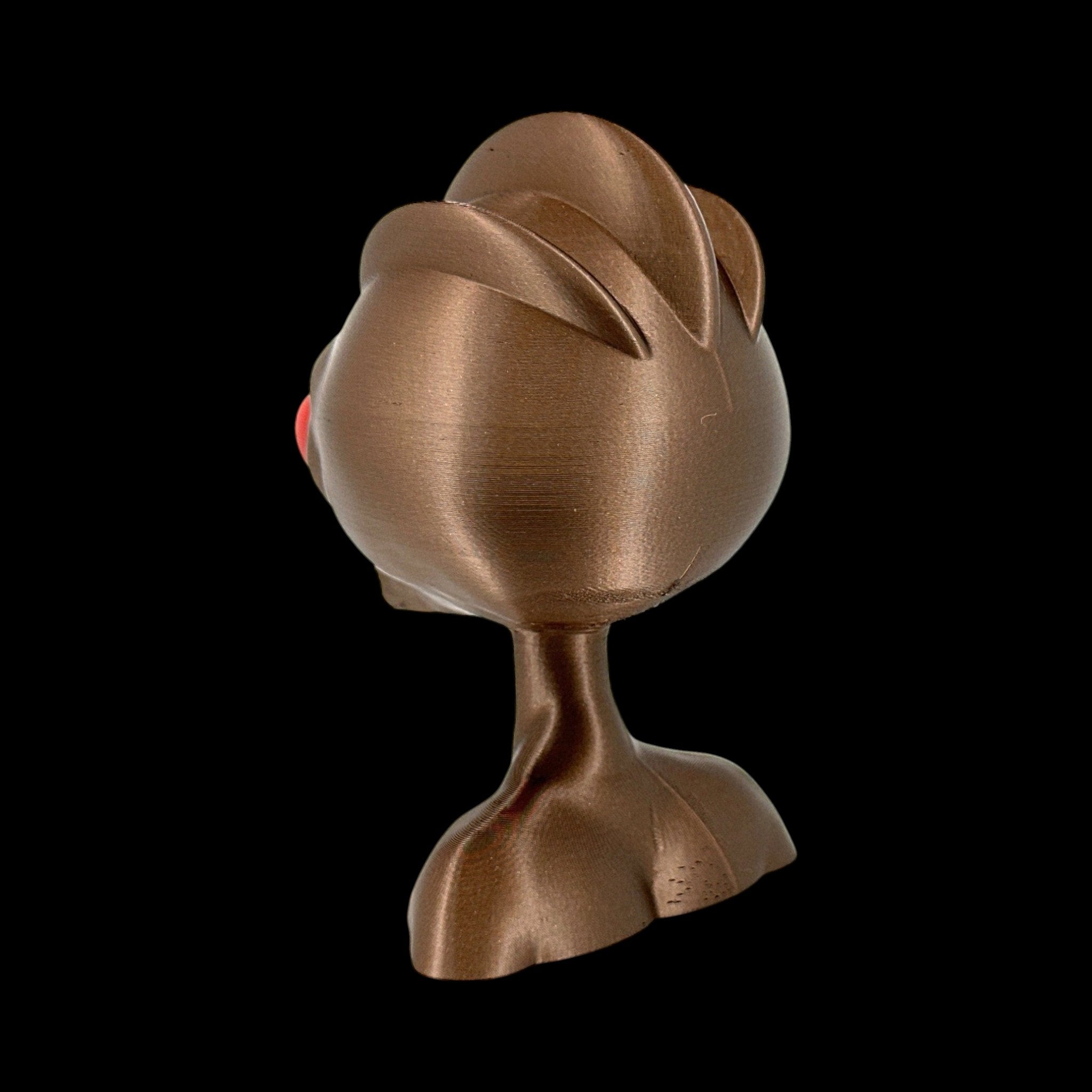 Varginha Alien Head Bust – 4"–10" — view 6, 3D printed replica on black background