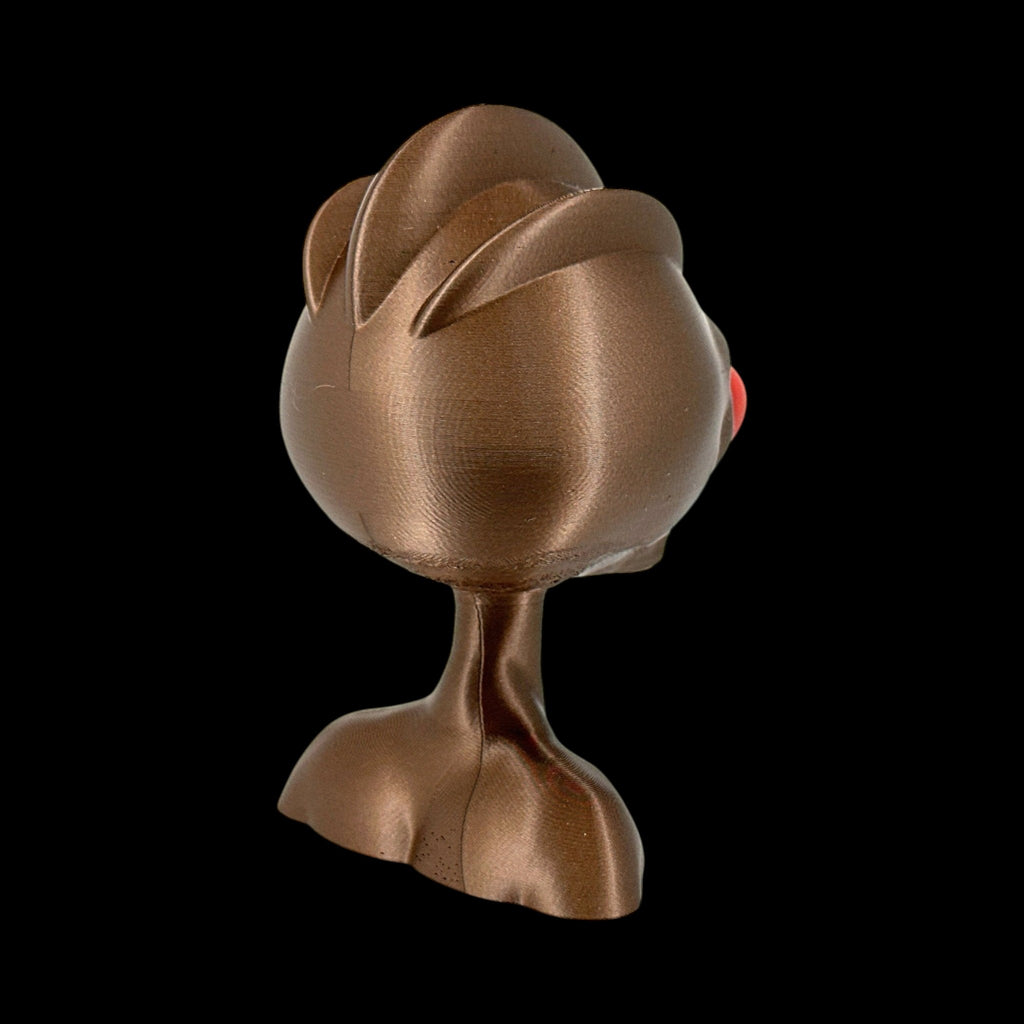 Varginha Alien Head Bust – 4"–10" — view 8, 3D printed replica on black background
