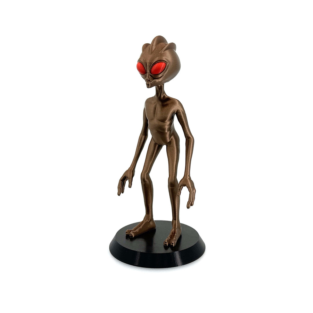 Varginha Alien Figurine – 10" — view 4, 3D printed replica on black background