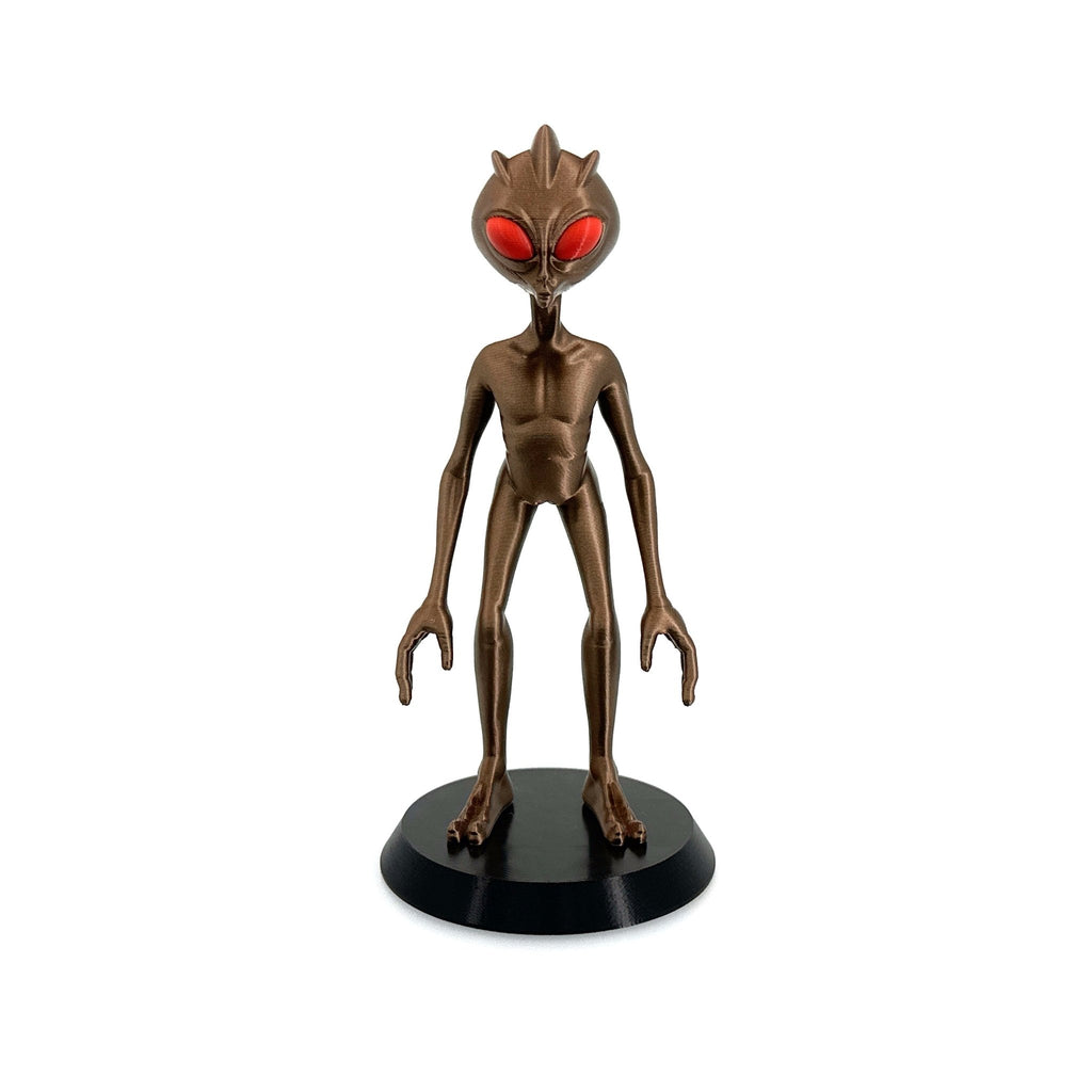 Varginha Alien Figurine – 10" — view 3, 3D printed replica on black background