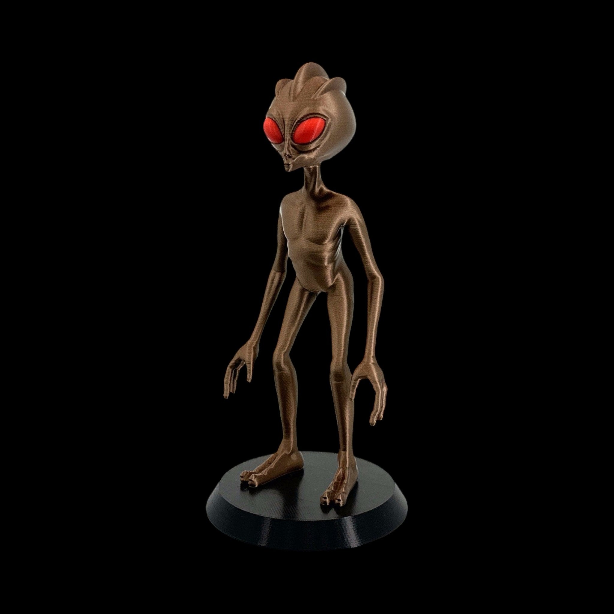 Varginha Alien Figurine – 10" — view 4, 3D printed replica on black background