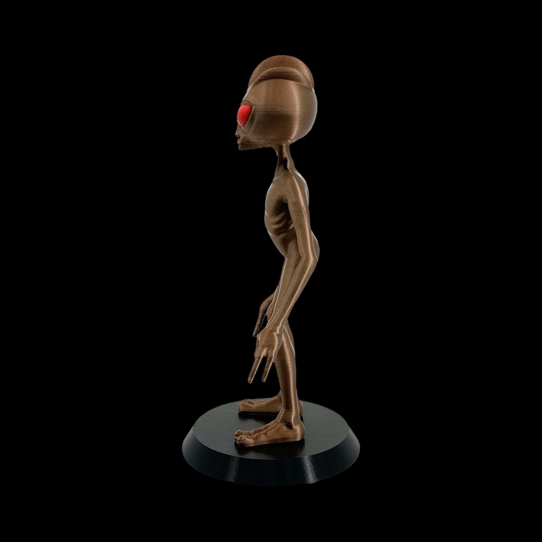 Varginha Alien Figurine – 10" — view 6, 3D printed replica on black background