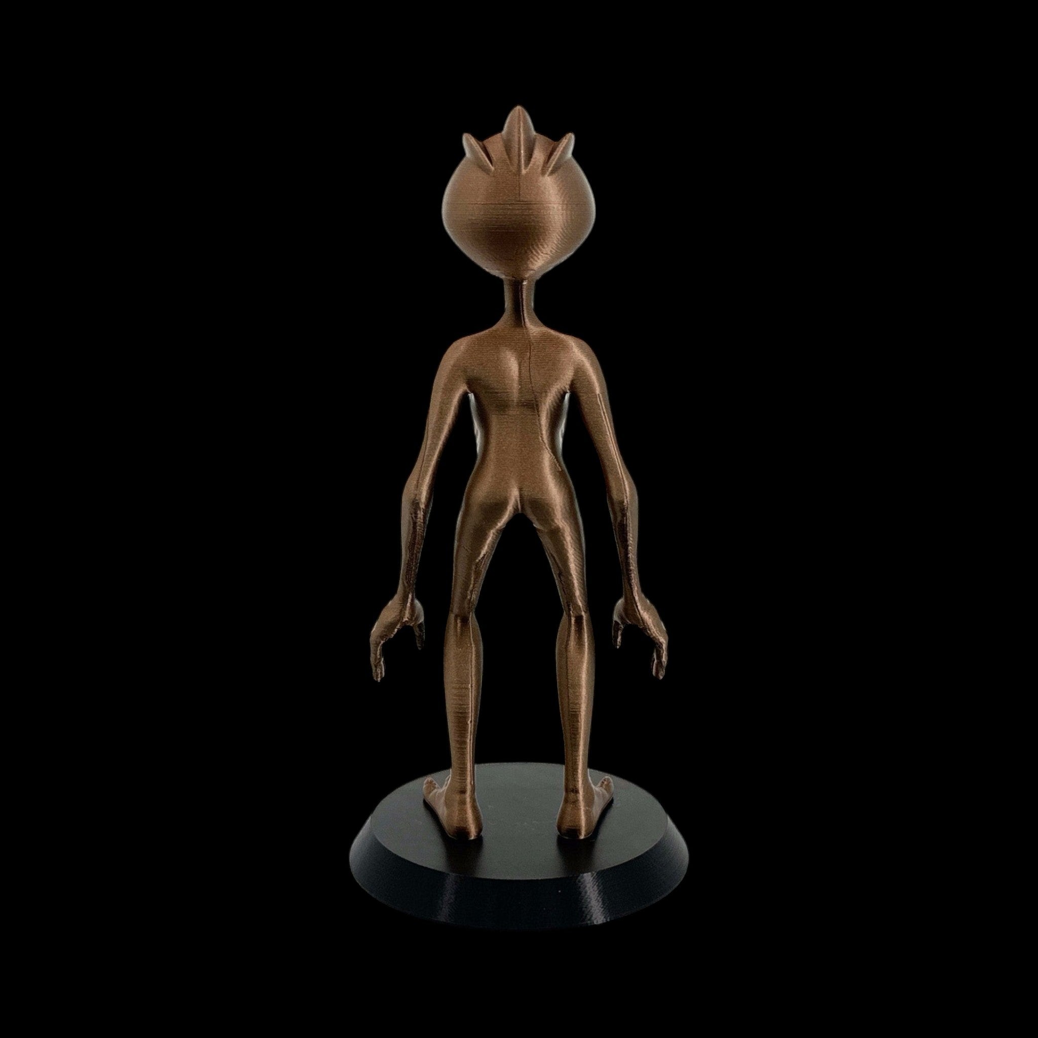 Varginha Alien Figurine – 10" — view 9, 3D printed replica on black background