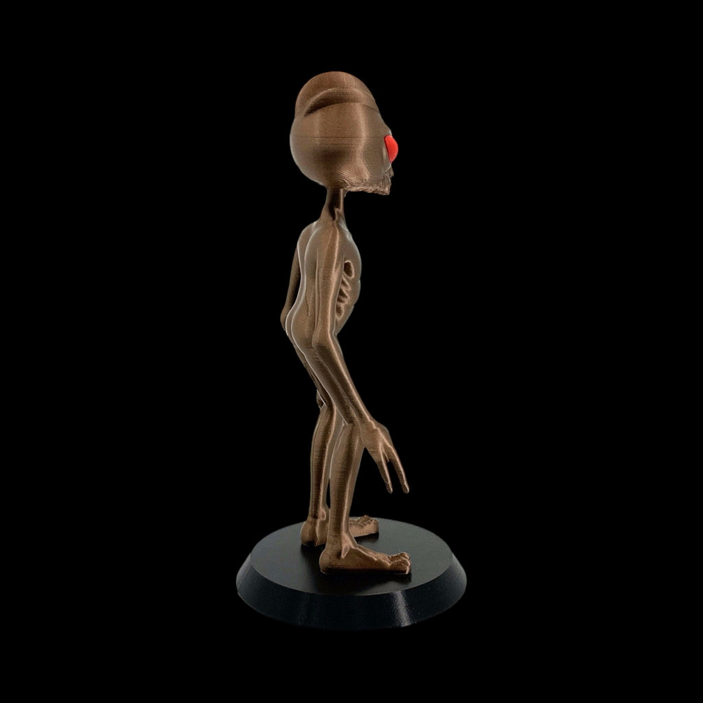 Varginha Alien Figurine – 10" — view 11, 3D printed replica on black background