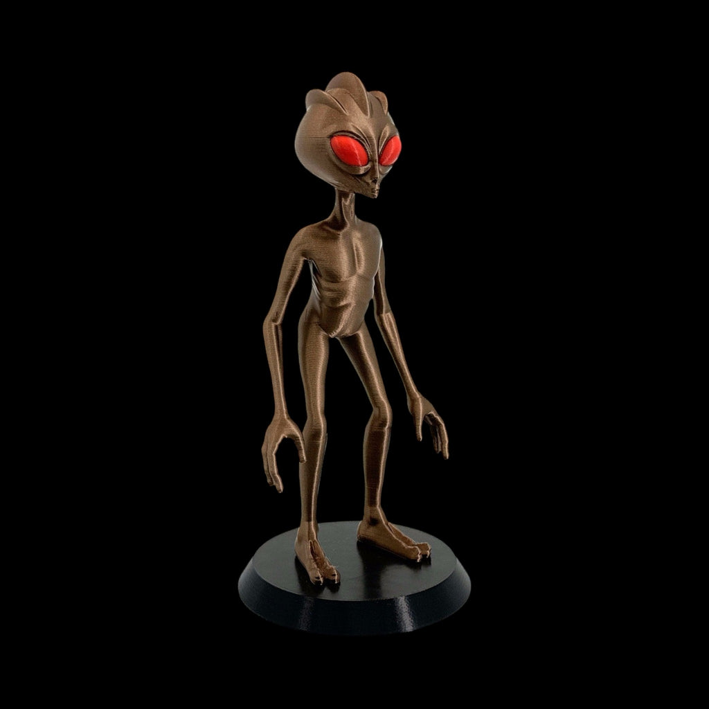 Varginha Alien Figurine – 10" — view 12, 3D printed replica on black background